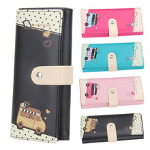 Women PU Leather Long Section Wallet Hit Color Cute Lovely Coin Coin Purses Girl Holders Long Wallet Clutch Money Bags ELY