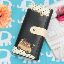 Women PU Leather Long Section Wallet Hit Color Cute Lovely Coin Coin Purses Girl Holders Long Wallet Clutch Money Bags ELY