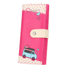Women PU Leather Long Section Wallet Hit Color Cute Lovely Coin Coin Purses Girl Holders Long Wallet Clutch Money Bags ELY