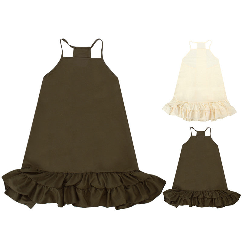 Women Strapless Sleeveless Top Dress Spaghetti Strap Solid Color Vestidos Style Beach Dress 1STL ELY