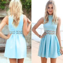 Women Sleeveless Dress Casual Party Short Mini Lace Dress 1STL ELY