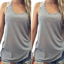 Women Vest Top Sleeveless Casual Tops Lace T-Shirt 1STL ELY