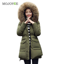 Women Warm Down Jacket Down Cotton Coat Faux Fur Hooded Slim Parka Outerwear Faux fur Collar Down Coats Plus Size ELY
