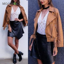 Zipper Leather Jacket Bomber Slim Short Irregular Oblique Collar Coat Long Sleeved Leather Jacket Women Coats Buckle Belt ELY