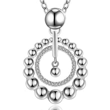 colares femininos sterling silver circle beads silver -plated women necklace chain pendants693 ELY
