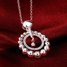 colares femininos sterling silver circle beads silver -plated women necklace chain pendants693 ELY
