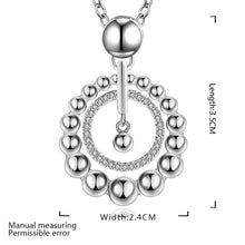 colares femininos sterling silver circle beads silver -plated women necklace chain pendants693 ELY