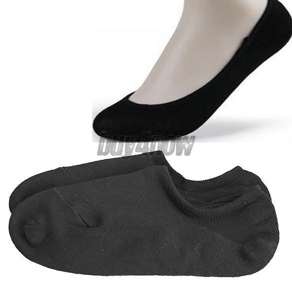 Nonslip Bamboo Fiber Socks Cotton Ankle Boat Low-cut Black 1STL ELY