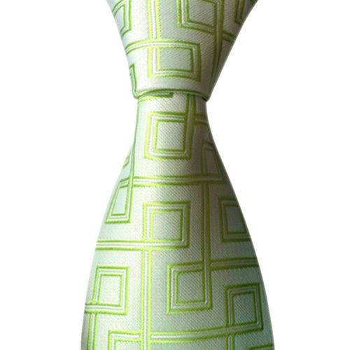 On Sale Classic Green Maze Jacquard Woven Silk Men's Suits Tie Necktie ELY