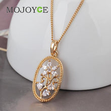 Oval Flower Necklace Woman Diamante Pendant Chain Jewelry Gold Filled 1STL ELY