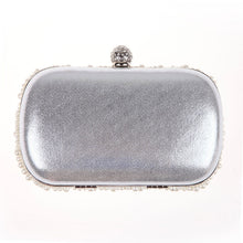 Oval Shaped Pearl Beaded White Clutch Handmade Box Clutch Bag White Handbag 1600*1000*400cm Purses and Handbags White Purse ELY