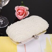Oval Shaped Pearl Beaded White Clutch Handmade Box Clutch Bag White Handbag 1600*1000*400cm Purses and Handbags White Purse ELY