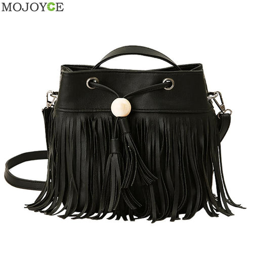PU Barrel Shaped Women Handbags Famous Design Women Leather Handbag Women Bag Tassel Shoulder Crossbody Bags Clutch ELY