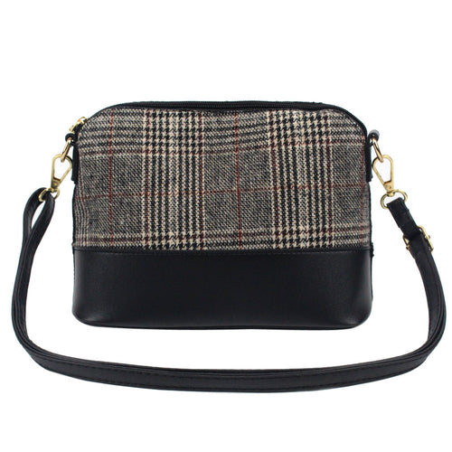 PU Leather Women Bag Embossed Women Messenger Bags Small Canvas Crossbody Handbag Shell Bag Plaid Bags Bolsa Feminina ELY