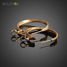 Pair of 18K Gold Plated Zircon Inlaid Big Earrings for Woman Girl 1STL ELY