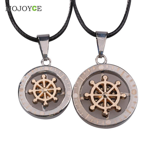 Pair of Couple Compass Pendant Necklace Boy Girl Jewelry 1STL ELY