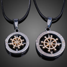 Pair of Couple Compass Pendant Necklace Boy Girl Jewelry 1STL ELY