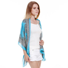 Paisley Print Chiffon Blouse Women Blusas Beachwear Poncho Blouse Cover Up Kimono Tops Blusa Feminino Chiffon Poncho Top ELY