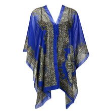 Paisley Print Chiffon Blouse Women Blusas Beachwear Poncho Blouse Cover Up Kimono Tops Blusa Feminino Chiffon Poncho Top ELY
