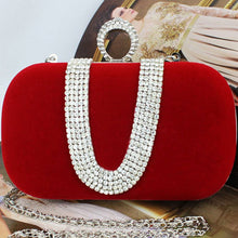 Party Women Bag Rhinestone Clutch Handbag Ring Bridal Evening Shoulder Chain ELY