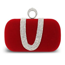 Party Women Bag Rhinestone Clutch Handbag Ring Bridal Evening Shoulder Chain ELY