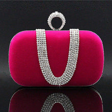 Party Women Bag Rhinestone Clutch Handbag Ring Bridal Evening Shoulder Chain ELY