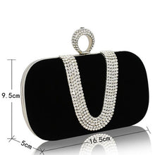 Party Women Bag Rhinestone Clutch Handbag Ring Bridal Evening Shoulder Chain ELY