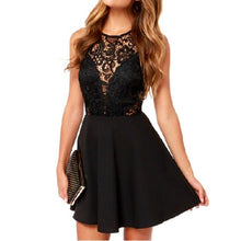 Patchwork Lace Dress European Night Club Sleeveless Lace Splice Party Dress Black Slim Bodycon Women Backless Vestido ELY