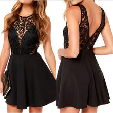 Patchwork Lace Dress European Night Club Sleeveless Lace Splice Party Dress Black Slim Bodycon Women Backless Vestido ELY
