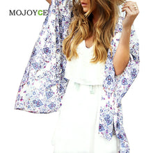 Plus Size S-XL Style Women Blouse Casual Loose Batwing Half Sleeve Blouses Tops Floral Print Kimono Cardigan ELY