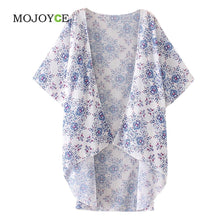 Plus Size S-XL Style Women Blouse Casual Loose Batwing Half Sleeve Blouses Tops Floral Print Kimono Cardigan ELY