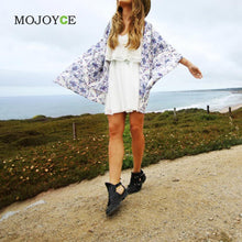 Plus Size S-XL Style Women Blouse Casual Loose Batwing Half Sleeve Blouses Tops Floral Print Kimono Cardigan ELY