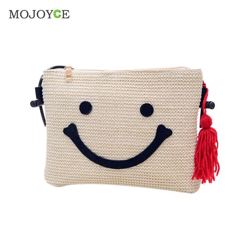 Portable Weave Women Bags Lady Smile Shoulder Bags Handbags Women Famous Brands Women Messenger Bags Bolsa Feminina ELY