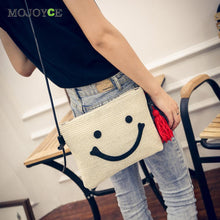 Portable Weave Women Bags Lady Smile Shoulder Bags Handbags Women Famous Brands Women Messenger Bags Bolsa Feminina ELY