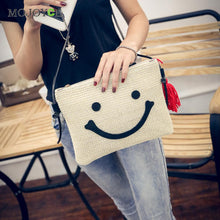 Portable Weave Women Bags Lady Smile Shoulder Bags Handbags Women Famous Brands Women Messenger Bags Bolsa Feminina ELY