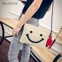 Portable Weave Women Bags Lady Smile Shoulder Bags Handbags Women Famous Brands Women Messenger Bags Bolsa Feminina ELY
