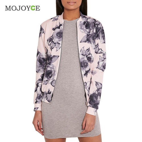 Pretty Little Thing Floral Printing Jacket Women Ladies Liana Scuba Bomber Jacket Women Top Women Basic Coats jaqueta feminina ELY