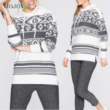 Print Snowflake Hooded Fleece Sweatshirt Tops Casual Hooded Long Sleeve Pocket Sweatshirt White Pullover Molleton ELY