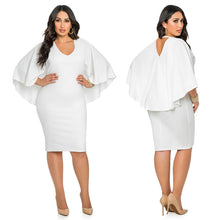 Pure White unique design from Paris Women Sexy Bodycon White Plus size batwing Sleeves Mini Dress plus size ELY