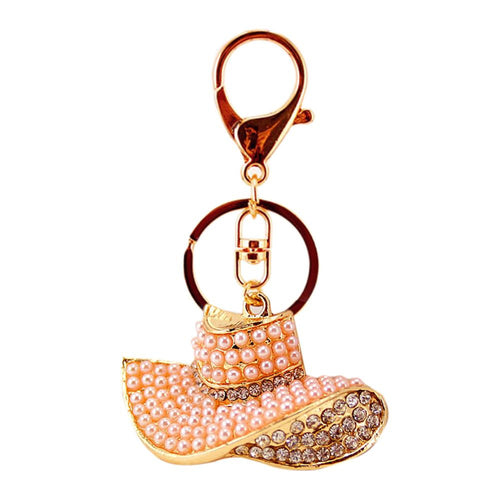 Queen's Hat Crystal Rhinestone Keyring Charm Pendant Purse Bag Key Ring Chain Keychain ELY