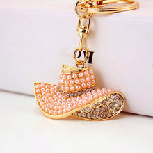 Queen's Hat Crystal Rhinestone Keyring Charm Pendant Purse Bag Key Ring Chain Keychain ELY