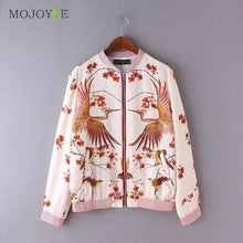 Quilting Jackets Women Floral Print Women Basic Coats Long Sleeve Zipper Women Bomber Jacket Coat ELY