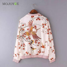 Quilting Jackets Women Floral Print Women Basic Coats Long Sleeve Zipper Women Bomber Jacket Coat ELY