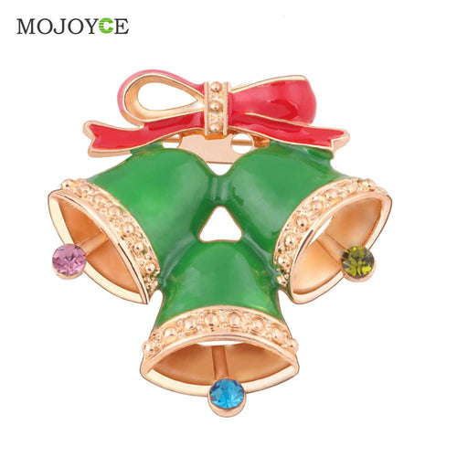 Red Enamel Christmas Stocking Snowman Brooch Festival Jewellery Xmas Gifts Jingle Bells Brooch Pin Christmas Brooch for Women ELY