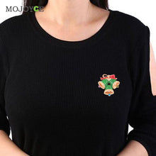 Red Enamel Christmas Stocking Snowman Brooch Festival Jewellery Xmas Gifts Jingle Bells Brooch Pin Christmas Brooch for Women ELY