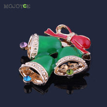 Red Enamel Christmas Stocking Snowman Brooch Festival Jewellery Xmas Gifts Jingle Bells Brooch Pin Christmas Brooch for Women ELY