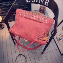 Retro Matting Women Leather Handbags Tassels Women Bag Rivet Shoulder Crossbody Women Messenger Bags bolsa feminina sac a main ELY