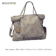 Retro Matting Women Leather Handbags Tassels Women Bag Rivet Shoulder Crossbody Women Messenger Bags bolsa feminina sac a main ELY