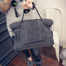 Retro Matting Women Leather Handbags Tassels Women Bag Rivet Shoulder Crossbody Women Messenger Bags bolsa feminina sac a main ELY