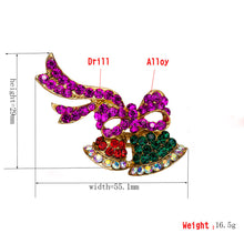 Rhinestone Crystal Enamel Christmas Brooch Pins Small bell beFamily Gifts Wedding Party Brooch Pin For Women Men Jewelry Charms ELY